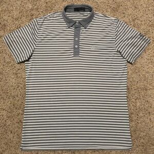 G/Fore Golf Polo Shirt Men's Gray White Striped